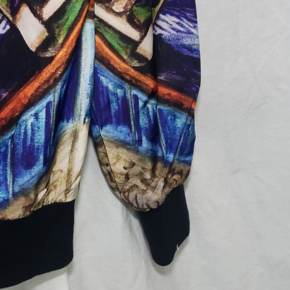 Men's Kleino Van Gogh Starry Night Skater Artsy Bomber Jacket - Size Medium - Picture 10 of 15